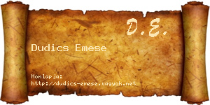 Dudics Emese névjegykártya